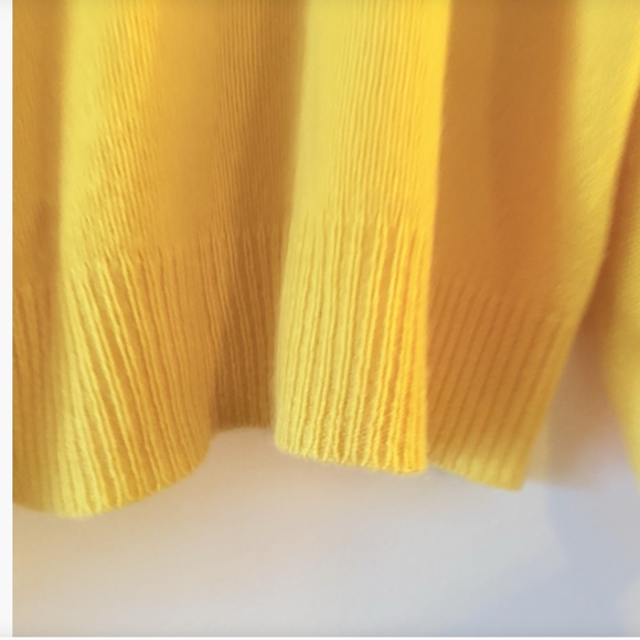 Aqua Women’s Cashmere Top Puff Balloon Long Sleeve Crew Neck Pullover Yellow-XS - Picture 5 of 9